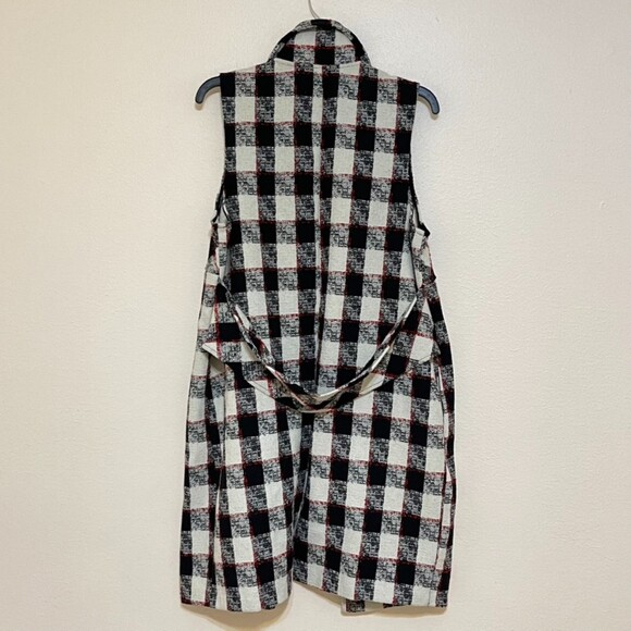BCBGeneration Plaid Long Blazer Sleeveless Blazer Size Large - Picture 4 of 16